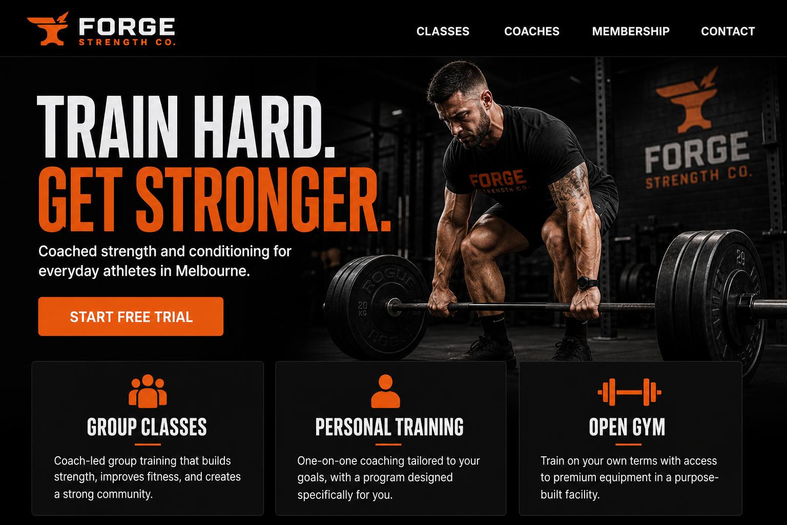Forge Strength Co. — Gym & Fitness website example